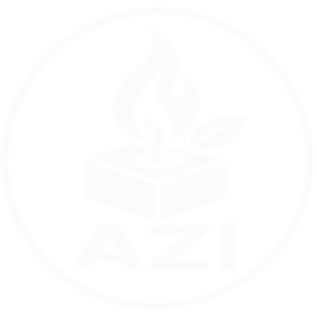 Azi charcoal Logo White Small